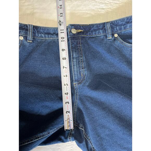 Lands End Jeans Womens's Size 16 Wide Leg Boot Medium Blue Soft Knit Denim - Picture 8 of 10